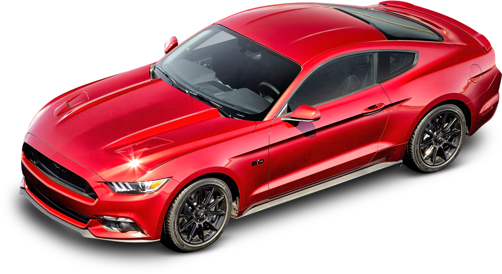 Red Ford Mustang G T Side View PNG Image