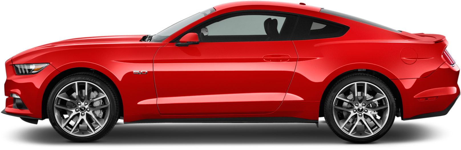 Red Ford Mustang Side View PNG Image