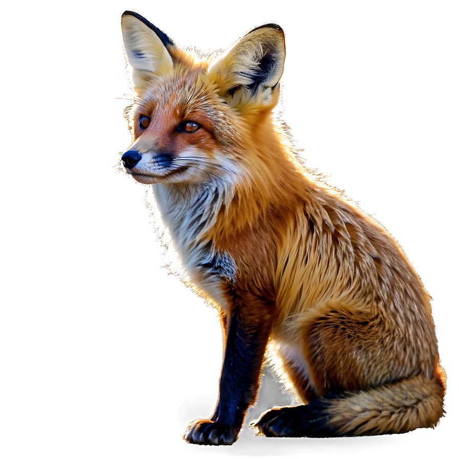 Red Fox In Golden Light Png Ujs PNG Image