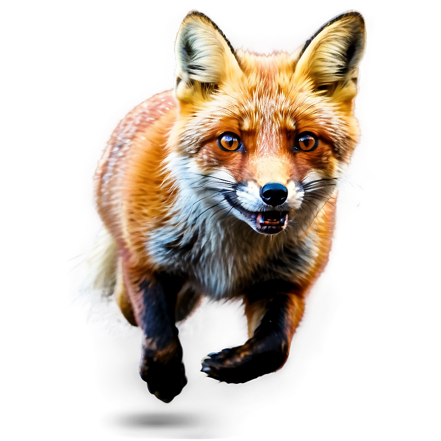 Red Fox Running Png Bue PNG Image