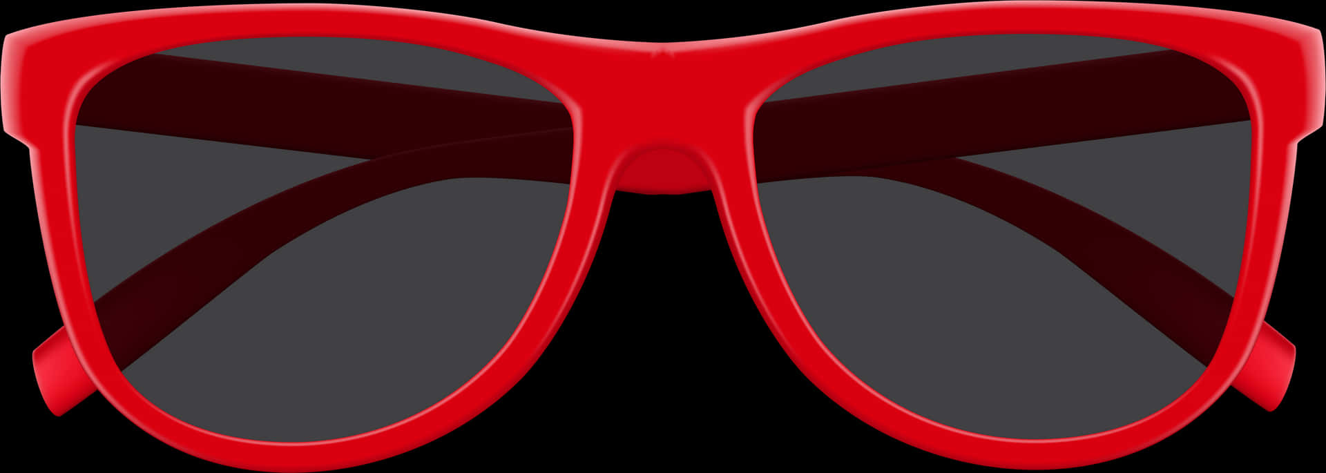 Red Frame Sunglasses Black Lenses PNG Image