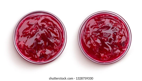 Red Fruit Jamin Glass Bowls Top View PNG Image