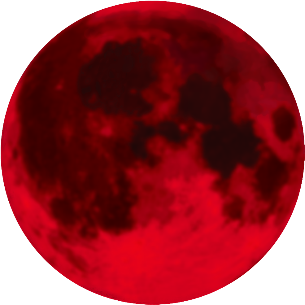 Red Full Moon Illustration PNG Image