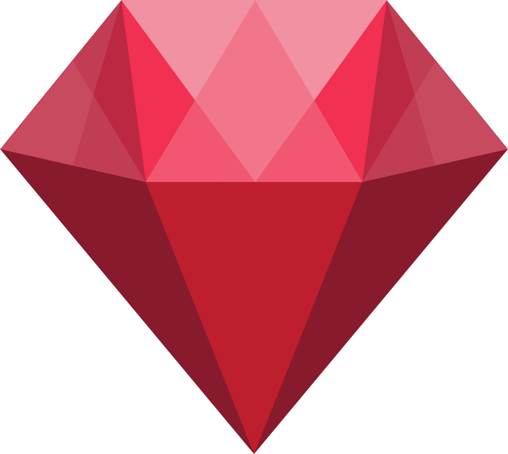 Red Geometric Crystal Illustration.png PNG Image