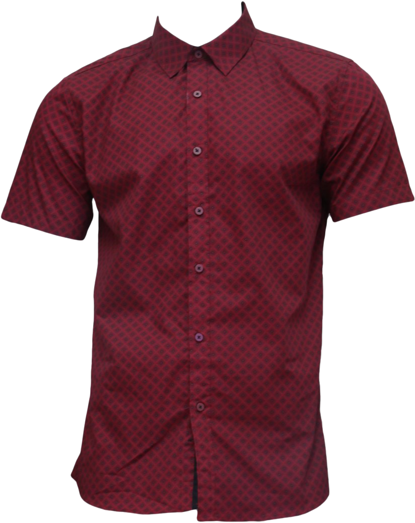 Red Geometric Pattern Dress Shirt PNG Image