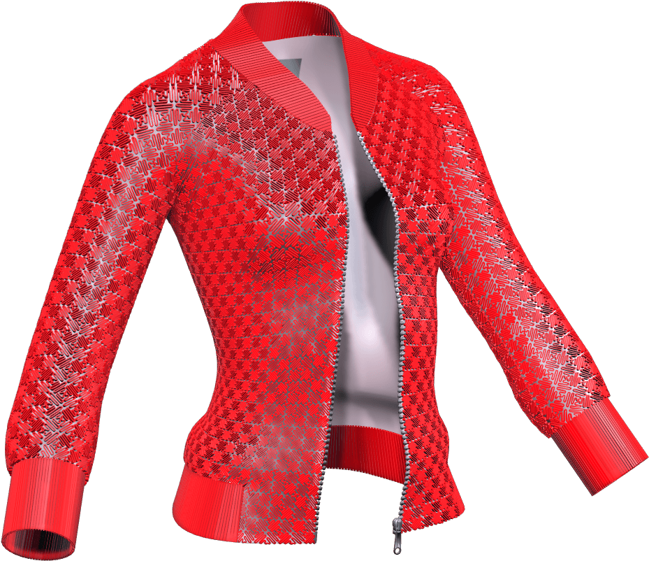 Red Geometric Pattern Jacket PNG Image