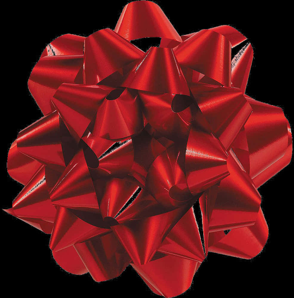 Red Gift Bow Isolated PNG Image