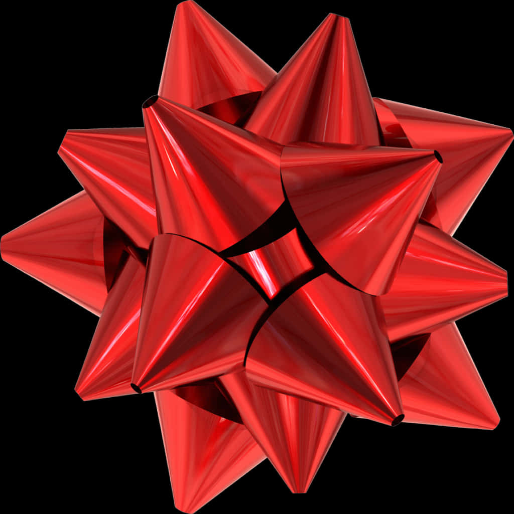 Red Gift Bow3 D Rendering PNG Image