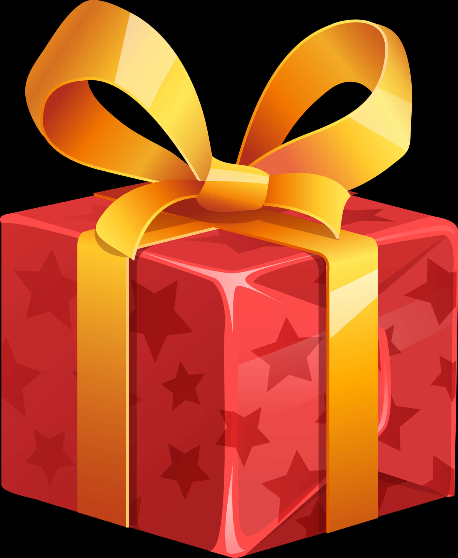 Red Gift Box Yellow Ribbon PNG Image