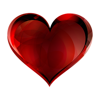 Red Glass Heart Design PNG Image