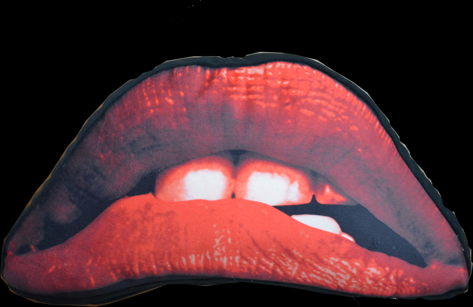 Red Glossy Lips Closeup PNG Image