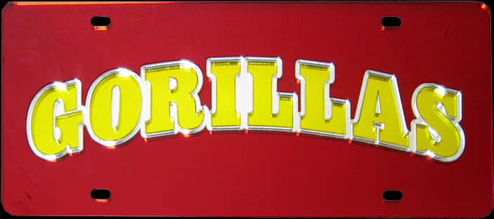 Red Gorillas License Plate PNG Image