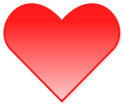 Red Gradient Heart Icon PNG Image