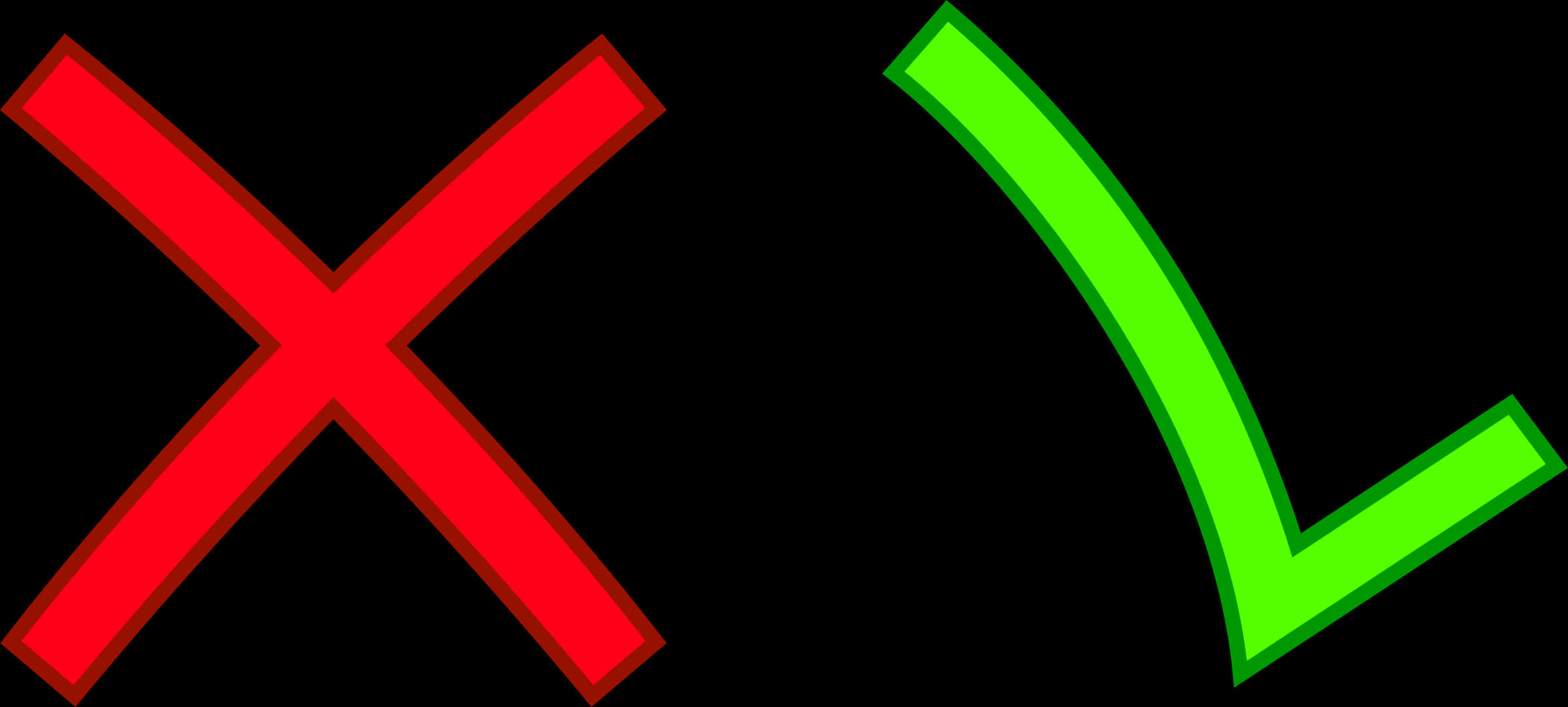 Red Green Check X Symbols PNG Image