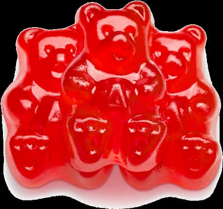 Red Gummy Bears Cluster PNG Image