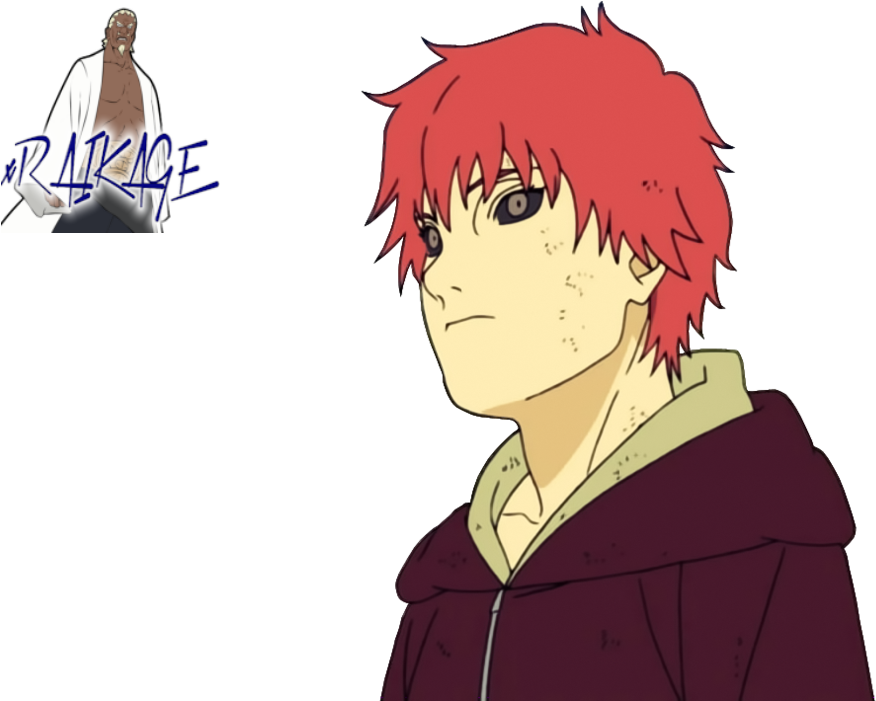 Red Haired Anime Character Sasori PNG Image