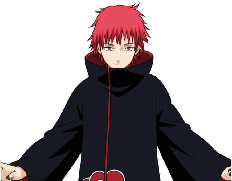 Red Haired Anime Character Sasori PNG Image