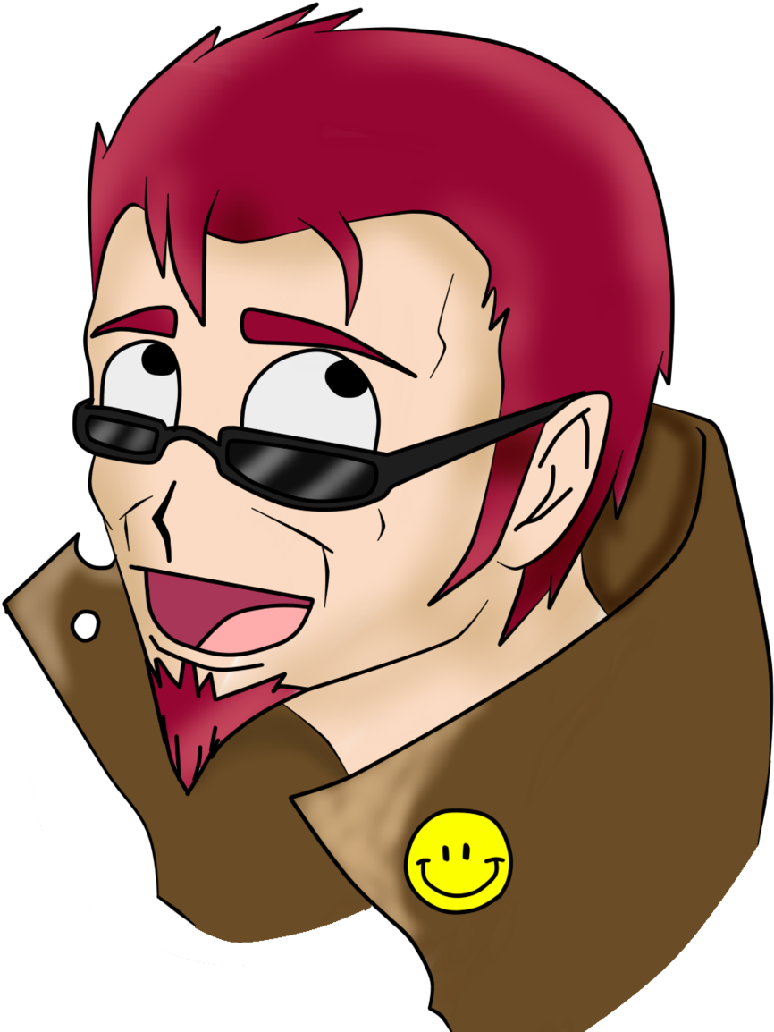 Red Haired Anime Character Smiling PNG Image