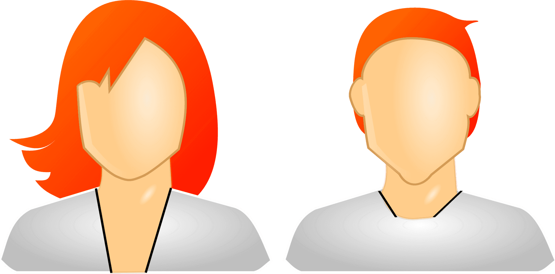 Red Haired Avatars Vector Illustration PNG Image