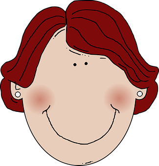 Red Haired Cartoon Girl Portrait PNG Image