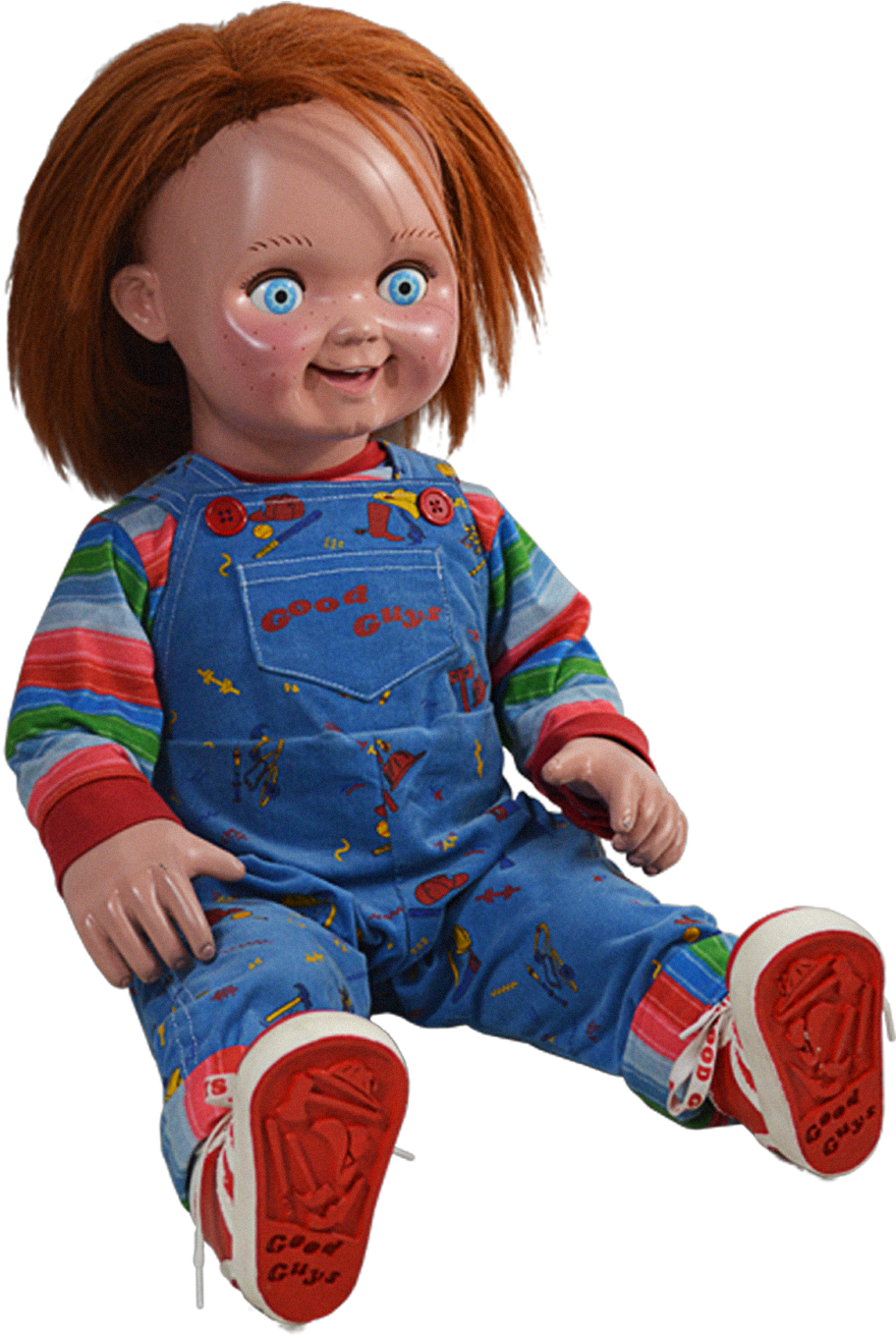 Red Haired Dollin Blue Overalls PNG Image