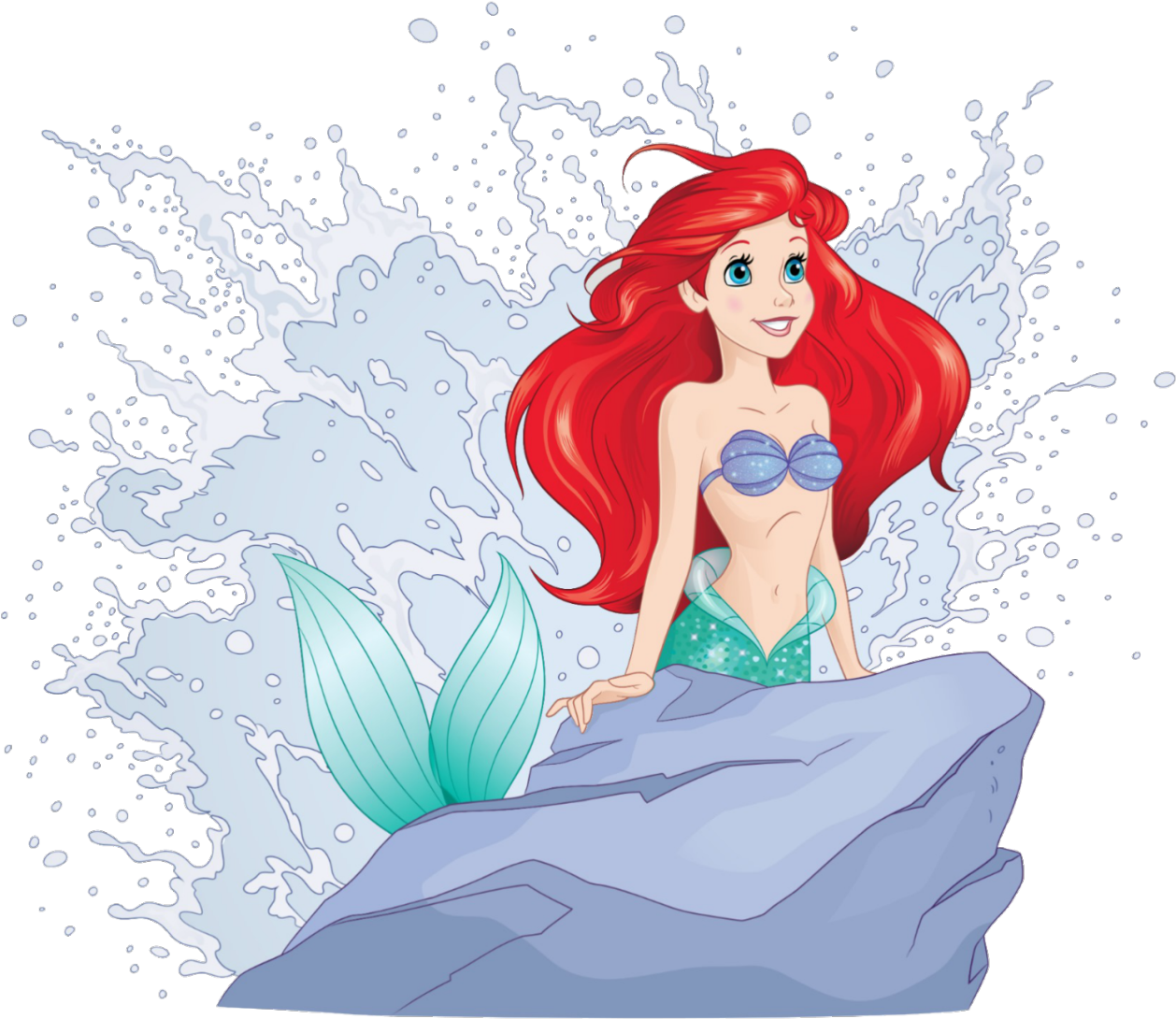 Red Haired Mermaid Splash PNG Image