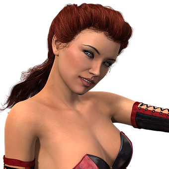 Red Haired3 D Character Portrait PNG Image