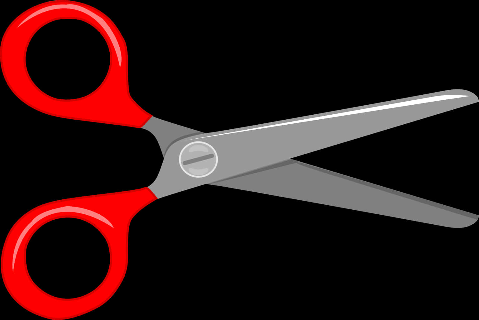 Red Handled Scissors Vector PNG Image