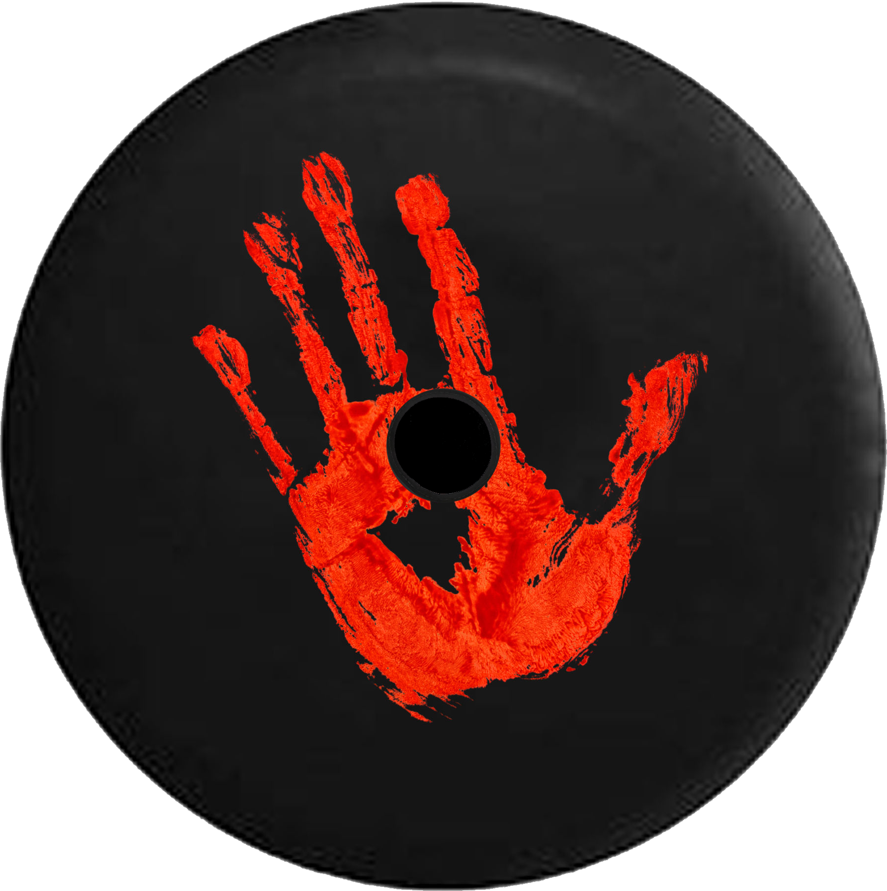 Red Handprint Vinyl Record PNG Image