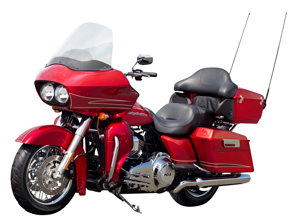 Red Harley Davidson Touring Motorcycle PNG Image