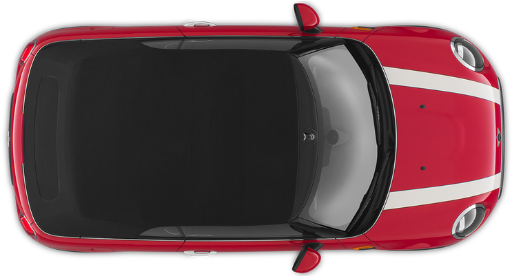 Red Hatchback Car Top View PNG Image