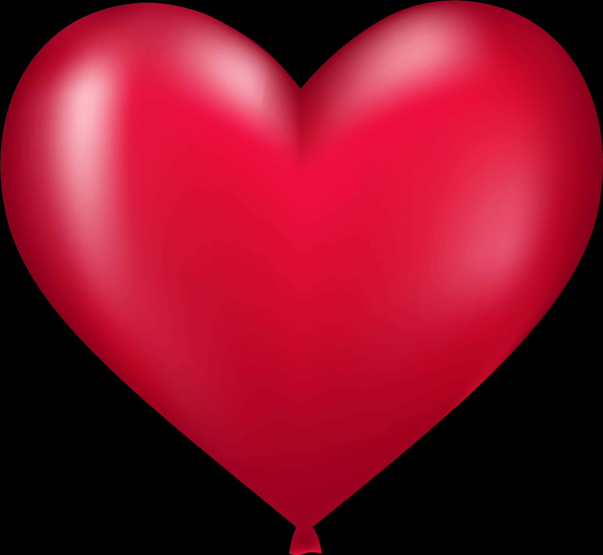 Red Heart Balloonon Black Background PNG Image