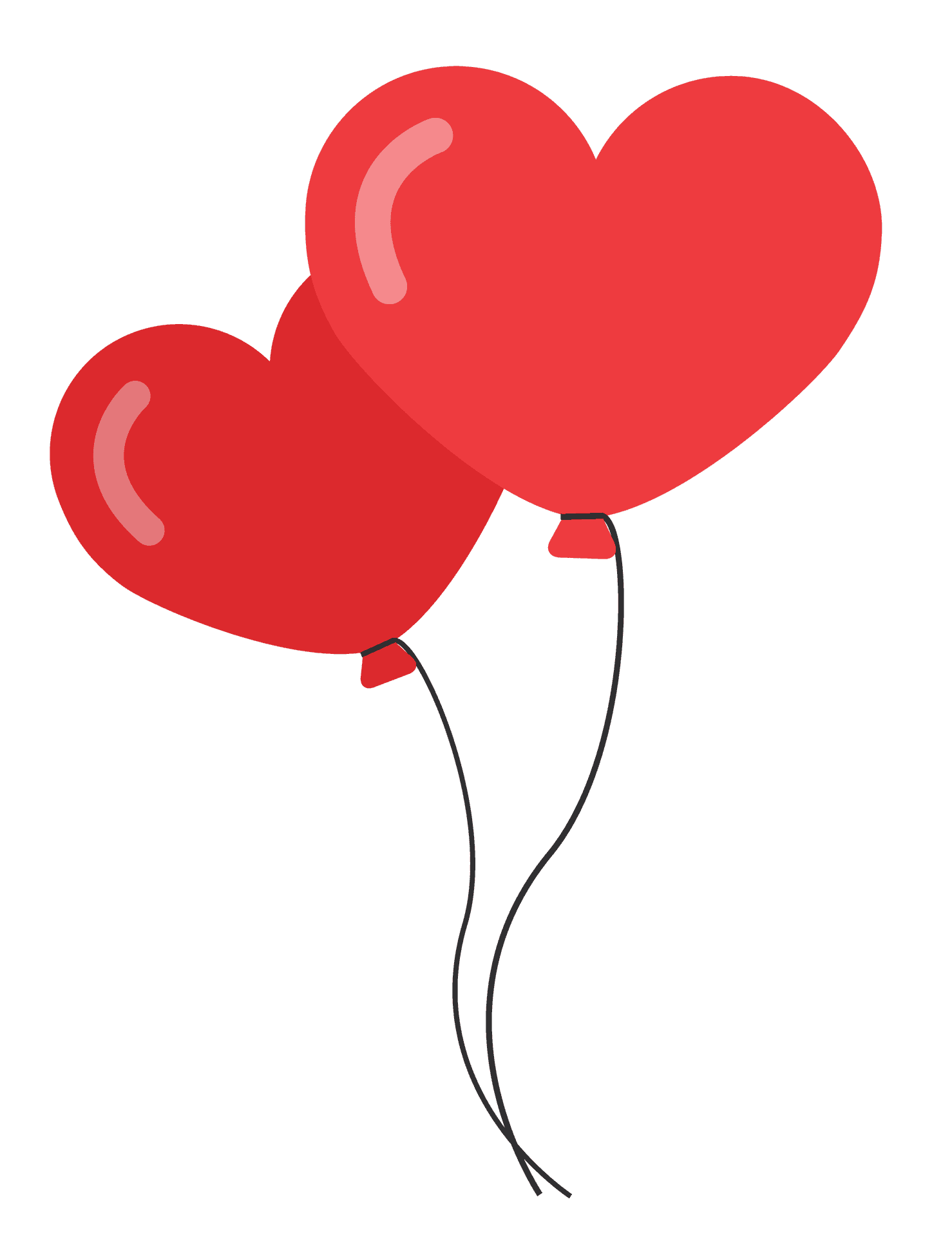 Red Heart Balloons PNG Image