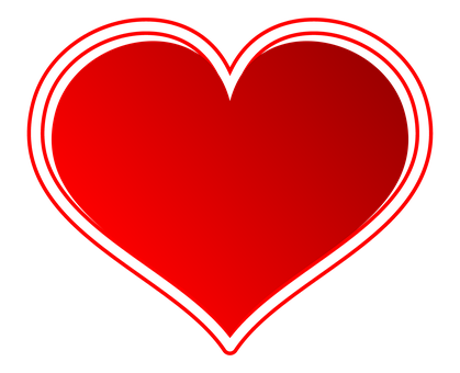 Red Heart Black Background PNG Image