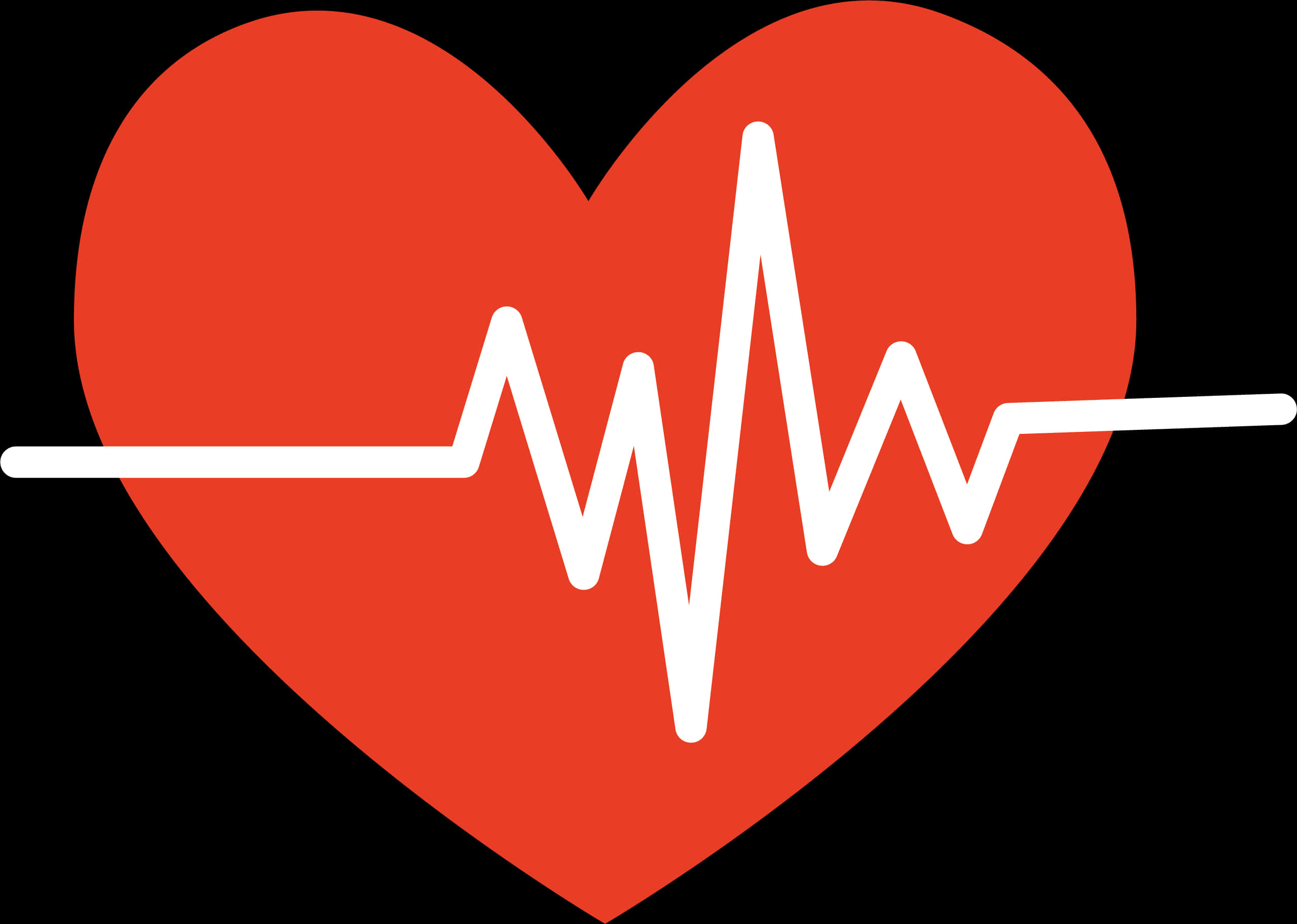 Red Heart Electrocardiogram PNG Image