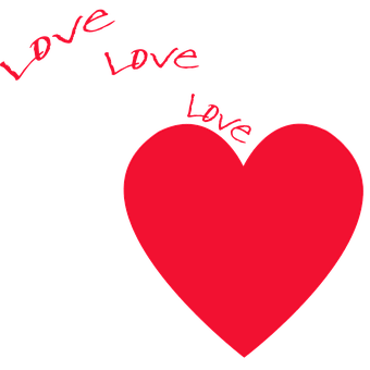 Red Heart Love Graphic PNG Image