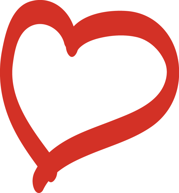 Red Heart Outline Vector PNG Image