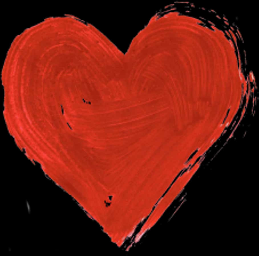 Red Heart Painting PNG Image