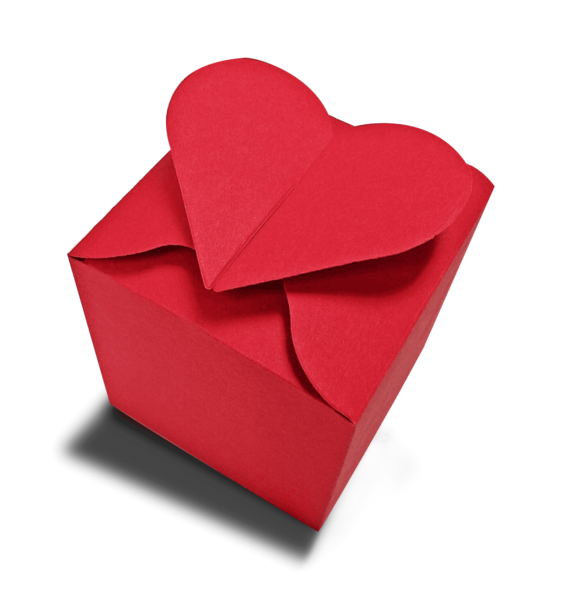 Red Heart Paper Art PNG Image