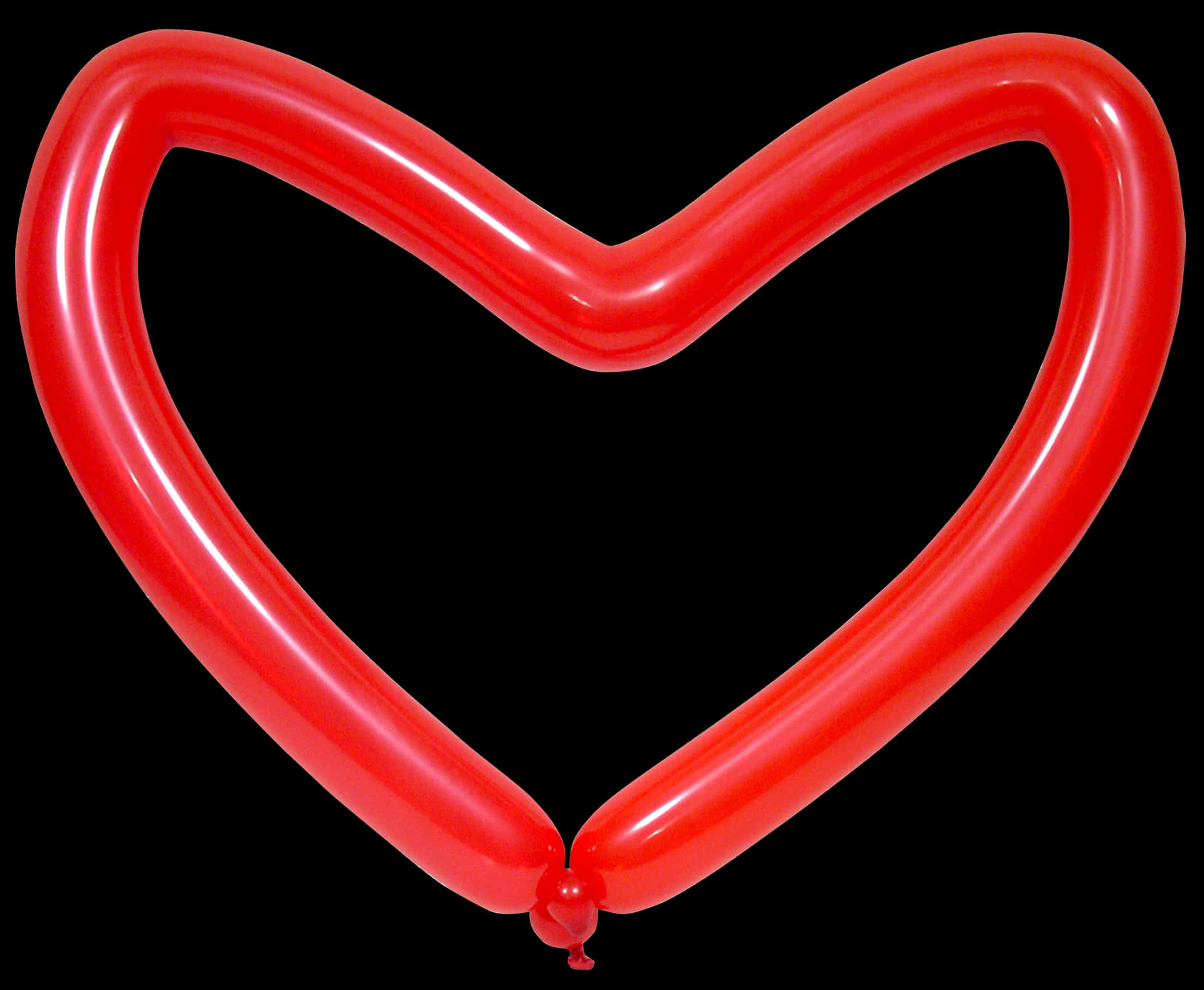 Red Heart Shaped Balloon PNG Image