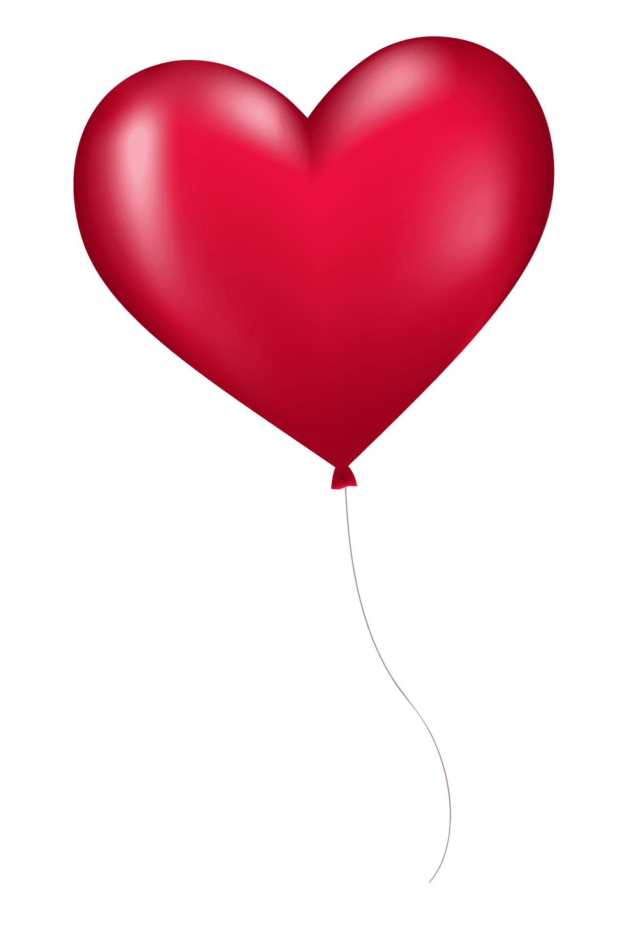 Red Heart Shaped Balloon PNG Image