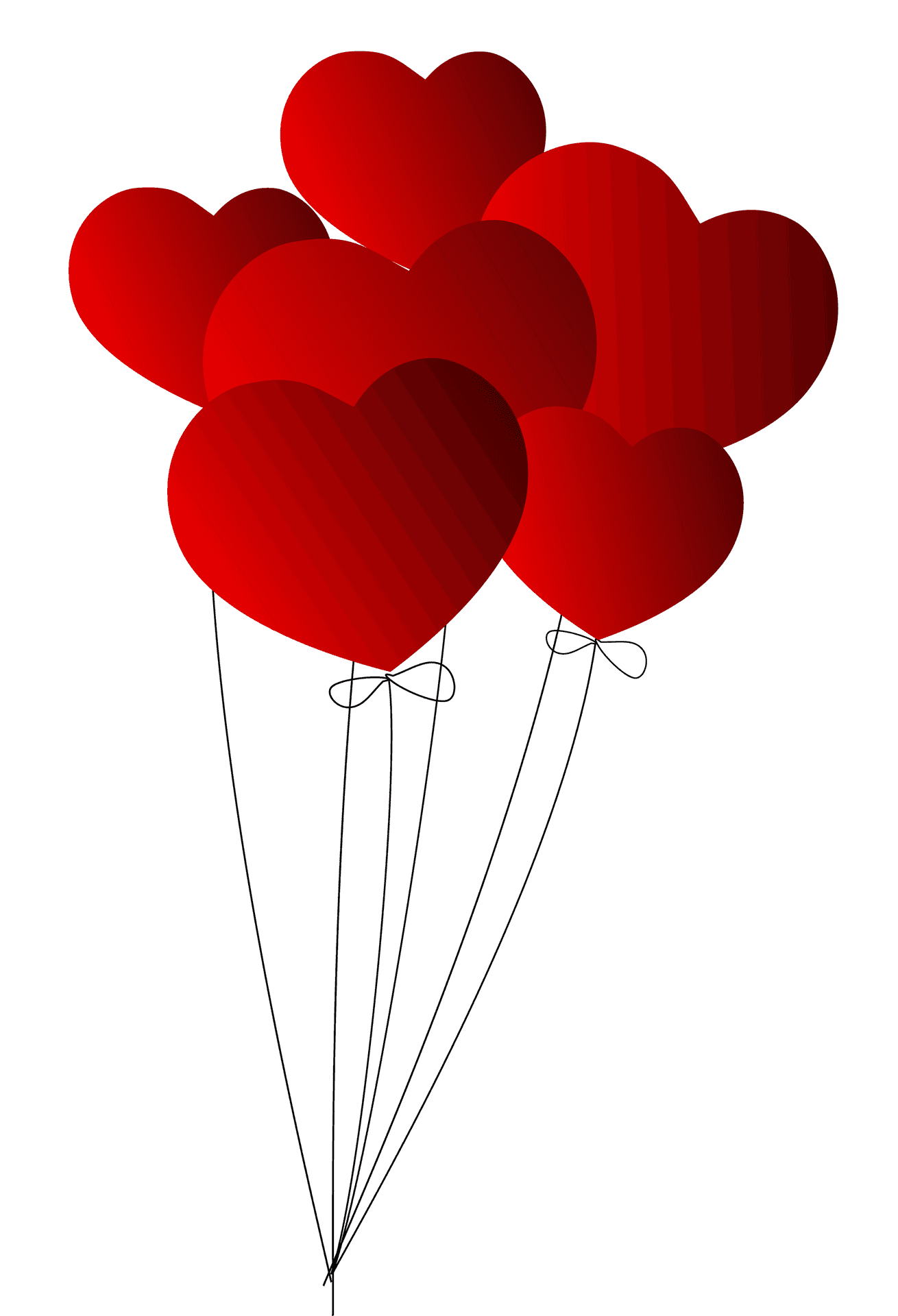 Red Heart Shaped Balloons PNG Image