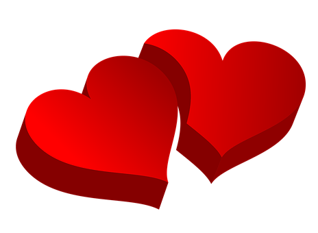 Red Hearts Black Background PNG Image