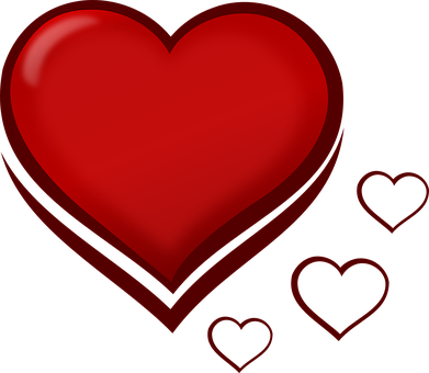 Red Hearts Black Background PNG Image