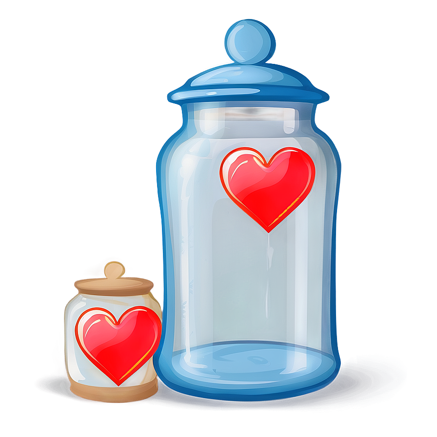 Red Hearts In Jar Png Vri40 PNG Image