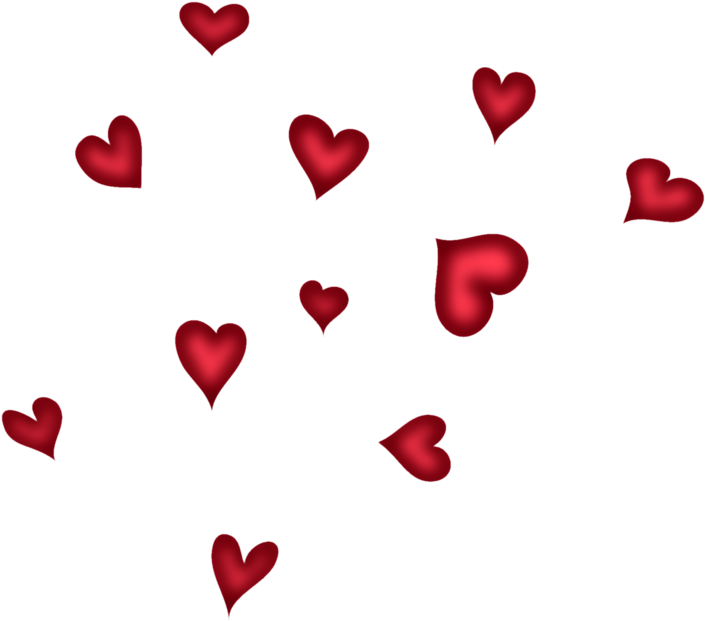 Red Hearts Transparent Background PNG Image