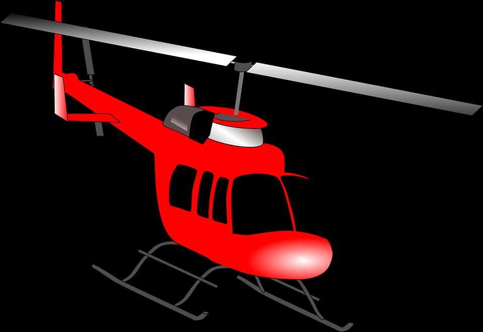 Red Helicopter Graphic PNG Image