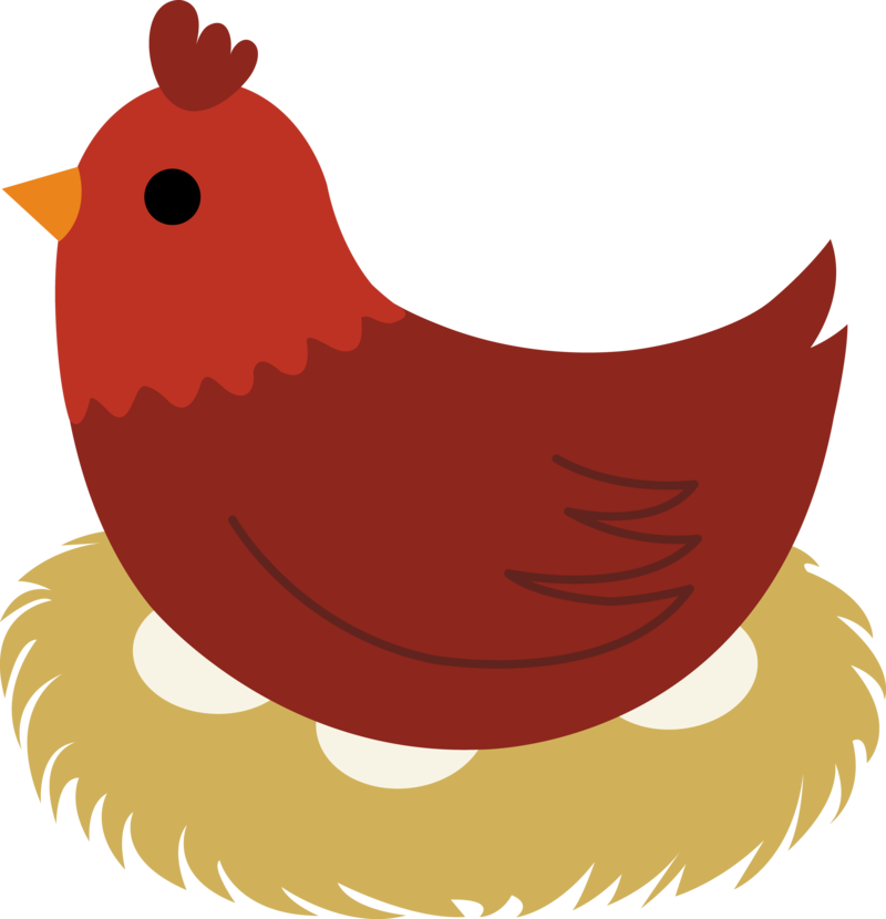 Red Hen Nestingon Eggs PNG Image