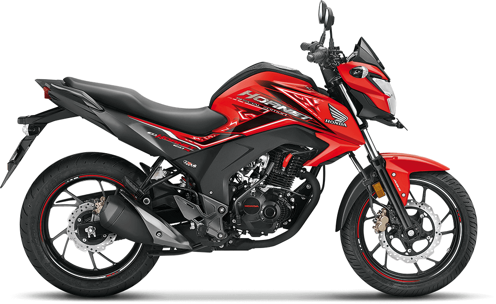 Red Honda Motorcycle Profile View PNG Image