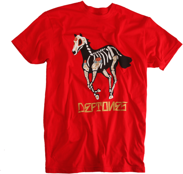 Red Horse Skeleton Shirt Graphic PNG Image